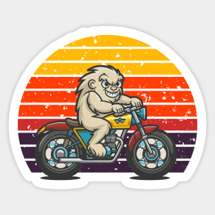 Yeti and vintage motorcycles. Sticker